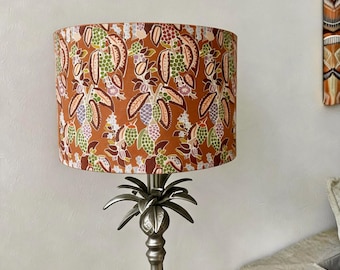 Lampshade: Hand-painted whimsical imaginative floral maximalist design is Fiske.