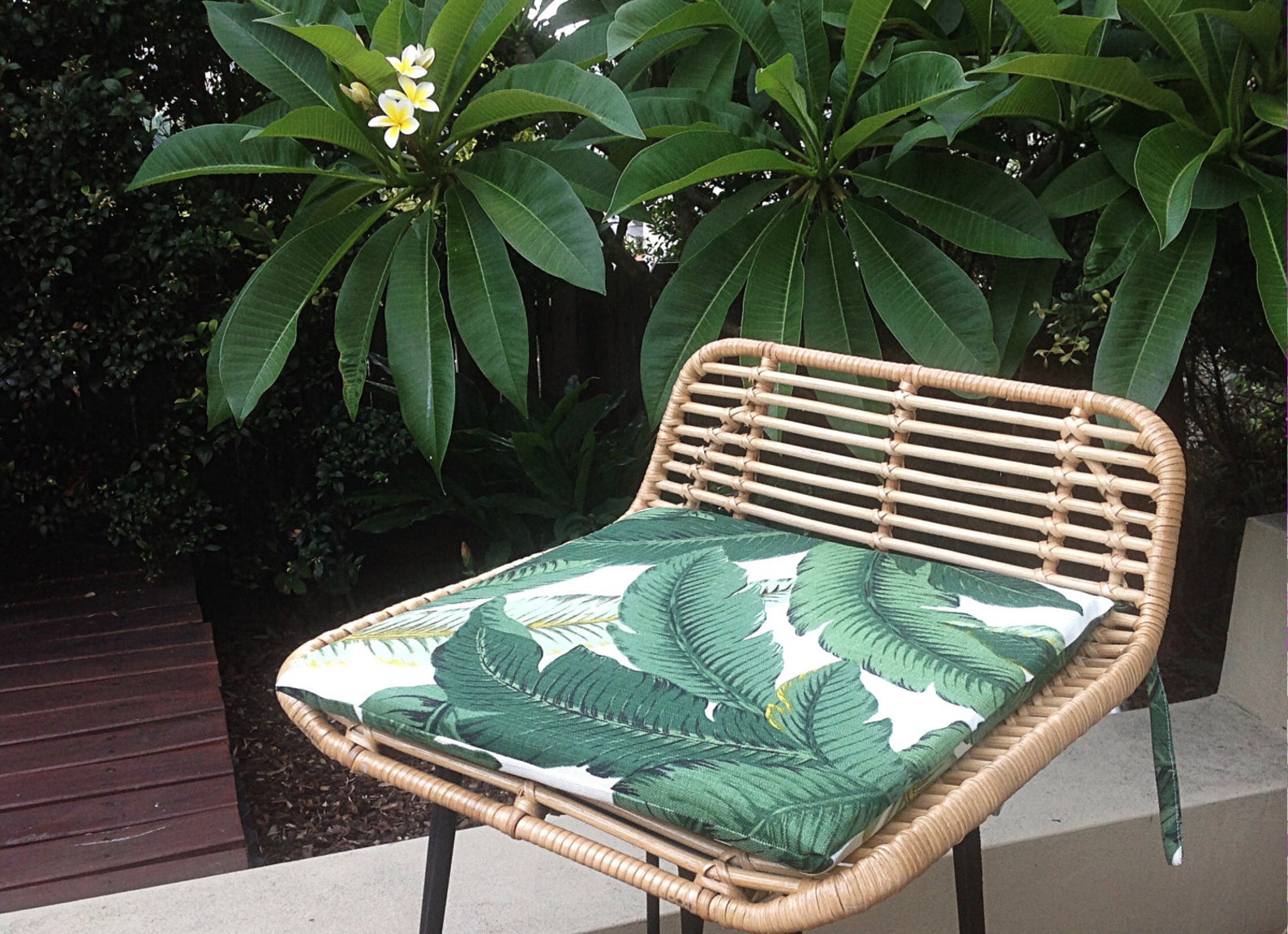 Chair Pads Palm Leaf Cushions Banana Leaf Outdoor Cushions Etsy Australia