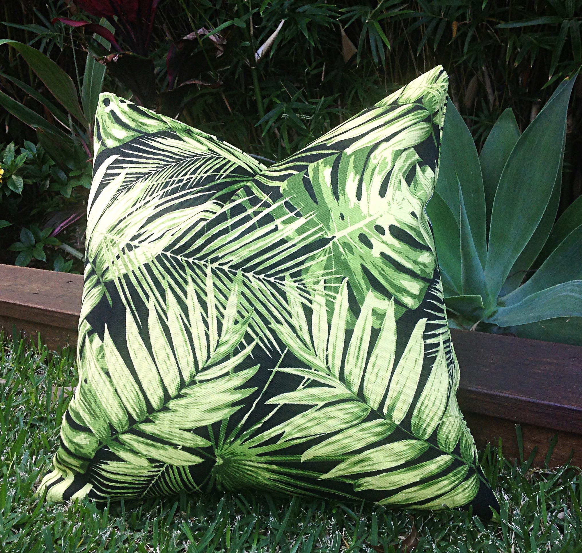 Palm Leaf Cushions Tropical Outdoor Cushion Cover. Tropical Etsy