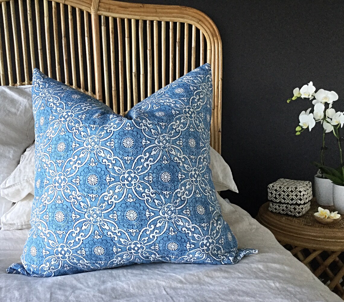 Blue and White Cushion Covers Blue Pillows. Euro Pillows Kona Etsy