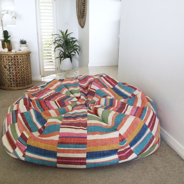 Bean Bag Colourful Rainbow Colours Parallels Bean Bag Cover. Adults Bean Bag, Kids Bean Bag. Cover Only.