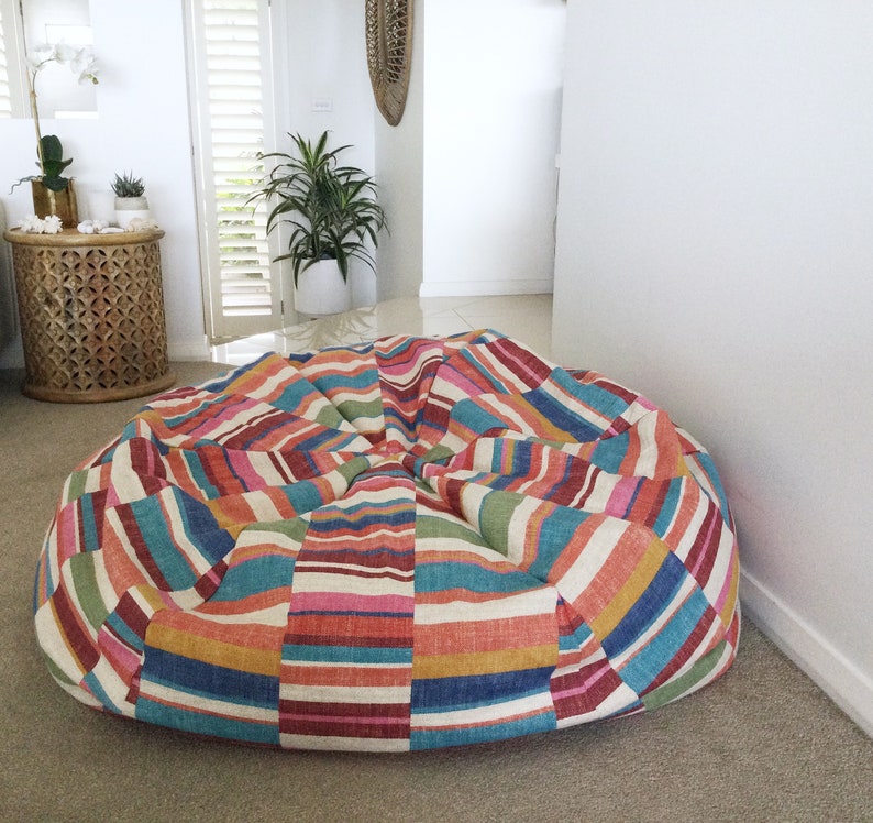 Bean Bag Colourful Rainbow Colours Parallels Bean Bag Cover. Adults Bean Bag, Kids Bean Bag. Cover Only. Rhubarb