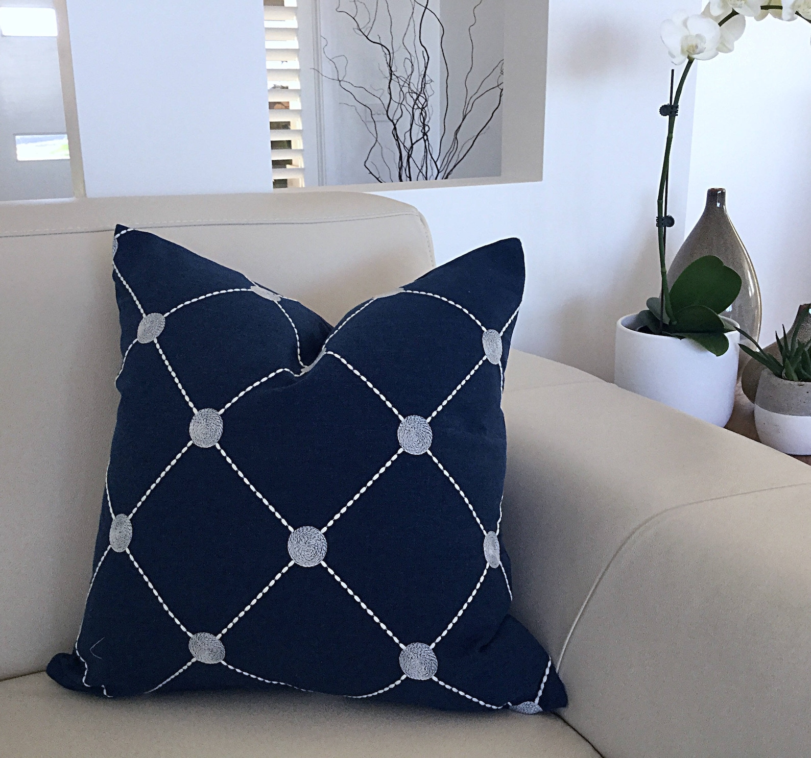 Cushions Navy Cushions Navy Pillows Grey Pillows Cushion Etsy