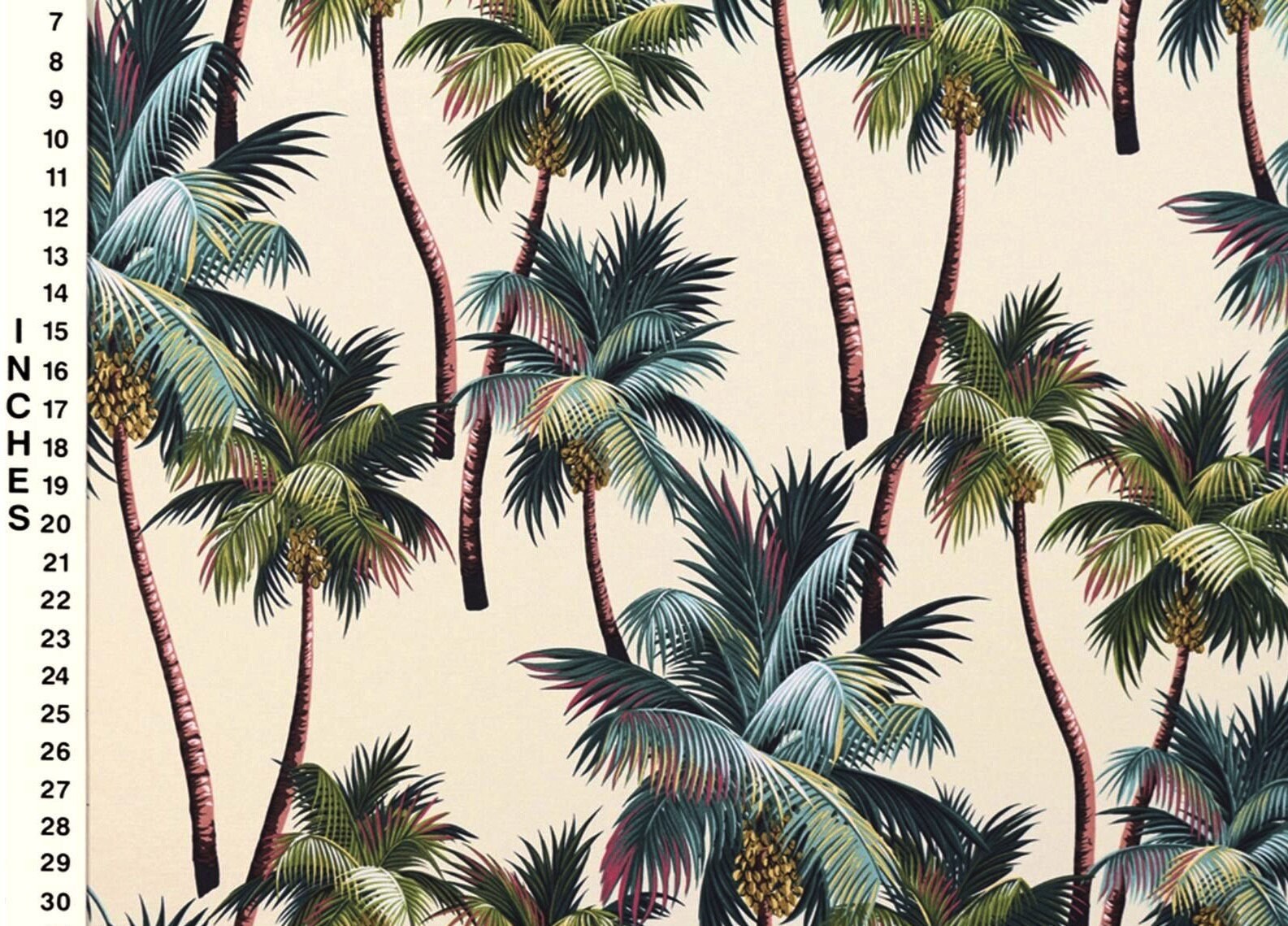 Palm Tree Fabric 1 Metre of Tropical Palms Barkcloth Fabric Etsy