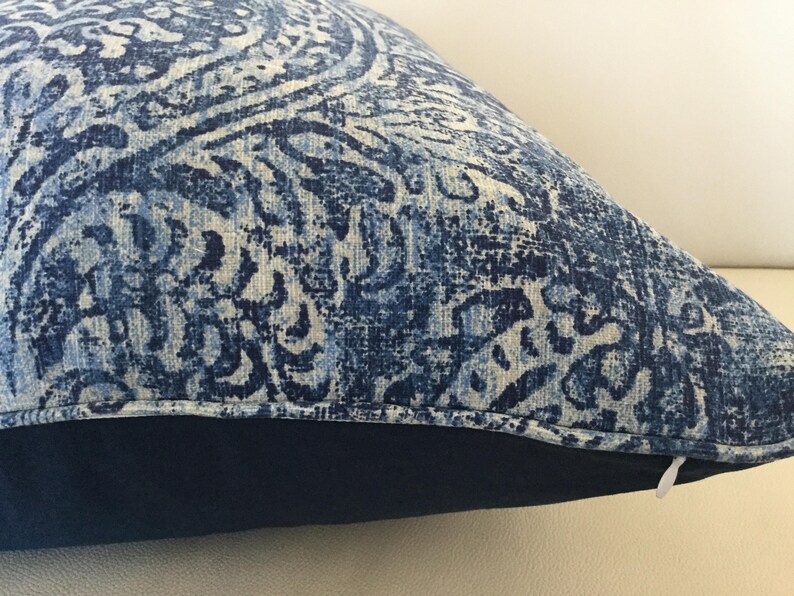 Hampton's Style Cushions Blue and White Damask Cushion Etsy