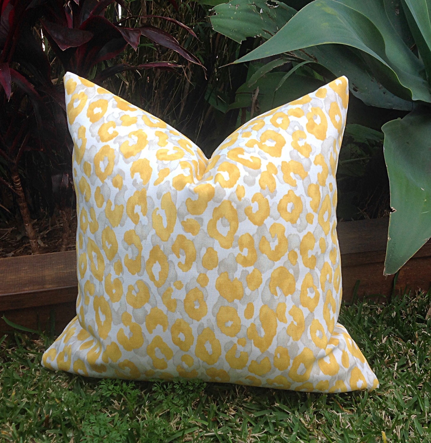 Leopard Print Outdoor Cushions Outdoor Pillows Blue Grey Etsy