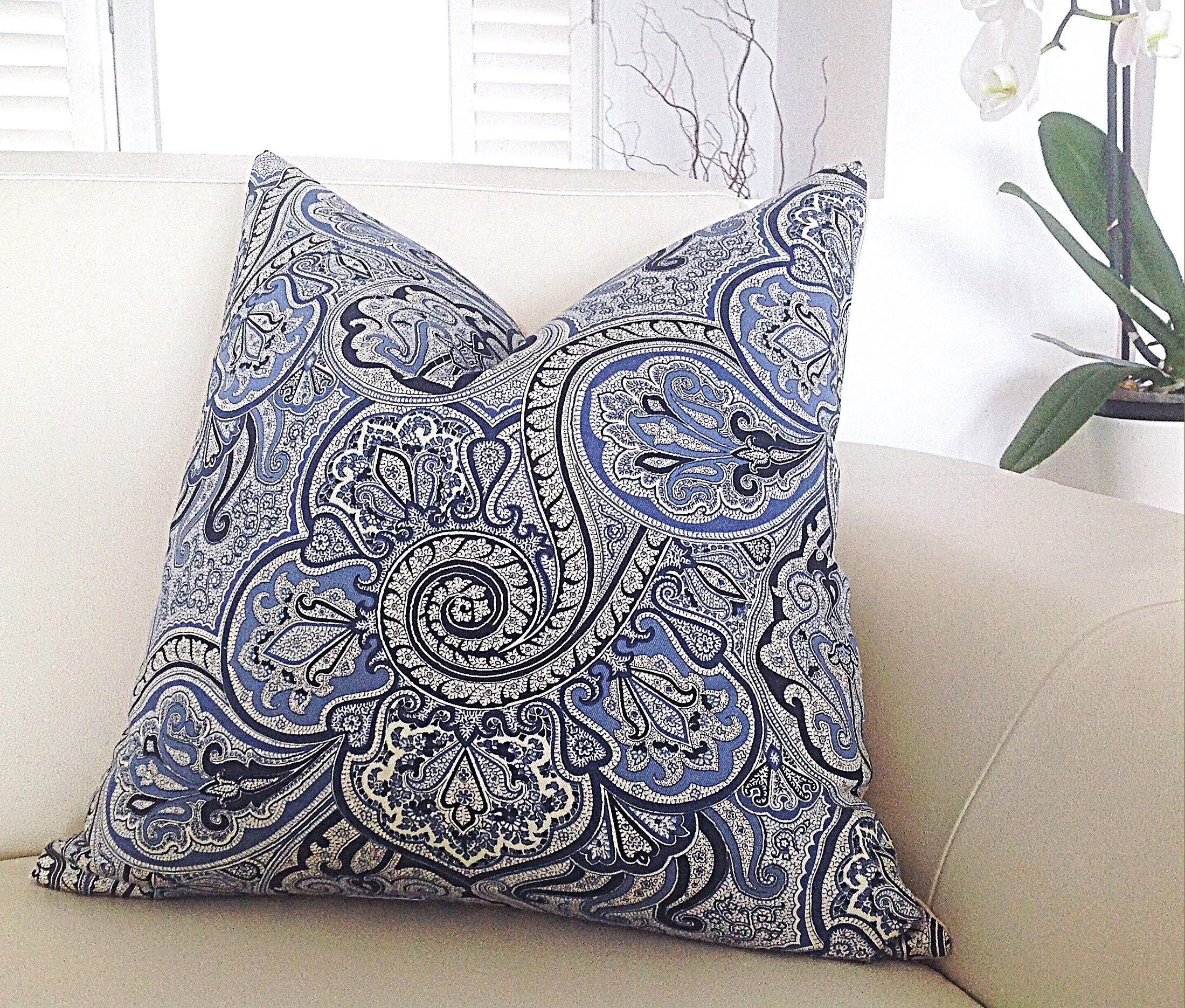 Paisley Cushions Blue and White Paisley Cushion Cover Etsy Australia