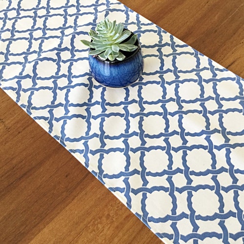 Hampton's Style Linen Table Runner. Coastal Beach House Etsy