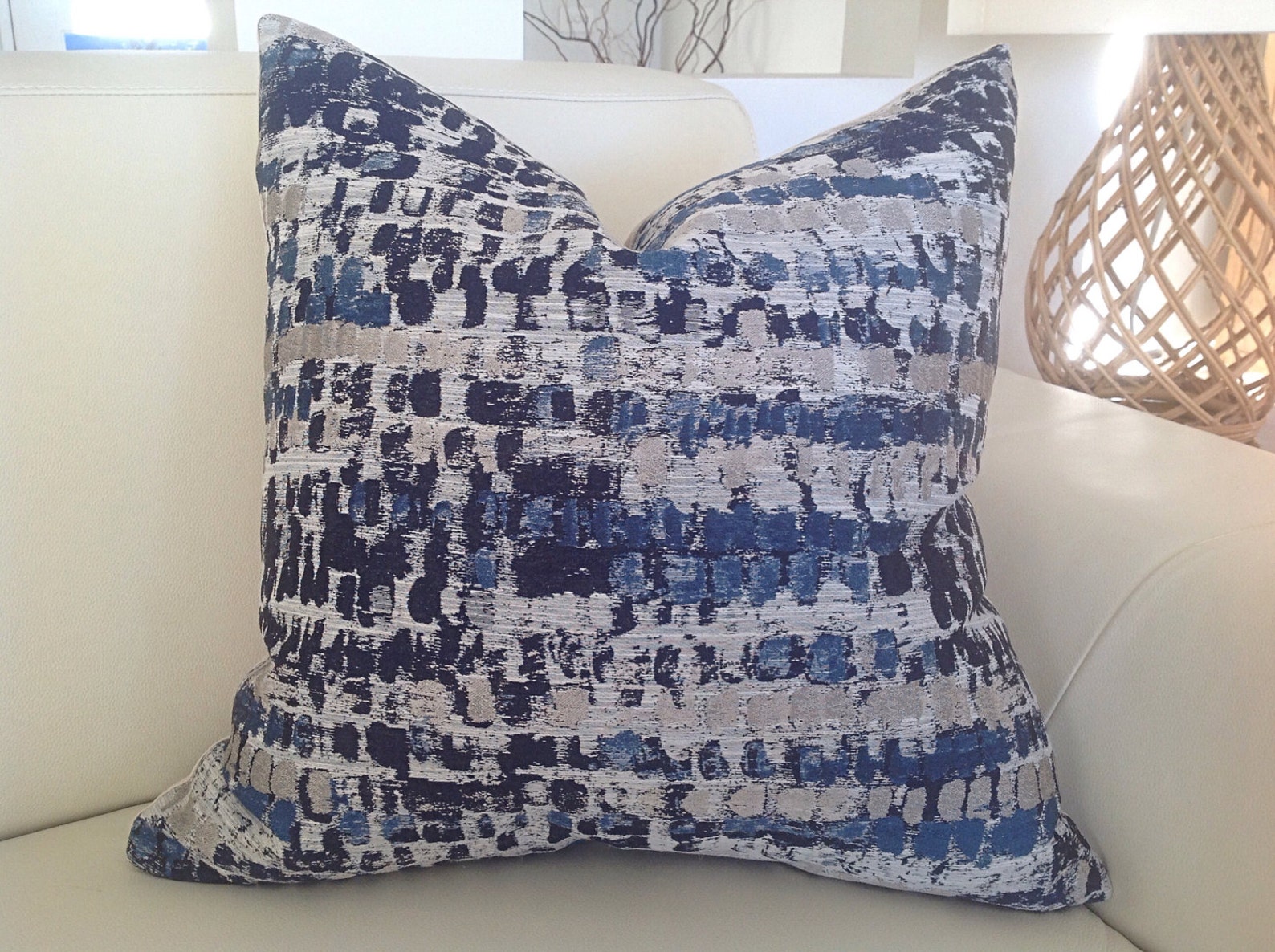 Cushions Pillows Blue Cushions Cover Only. Blue and Silver Etsy