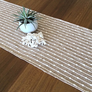 Coastal Decor, Coastal Table Runner, Wheat Colour, Tan Colour Textured Table decor. Beach House Decor, Farm House Luxe Decor