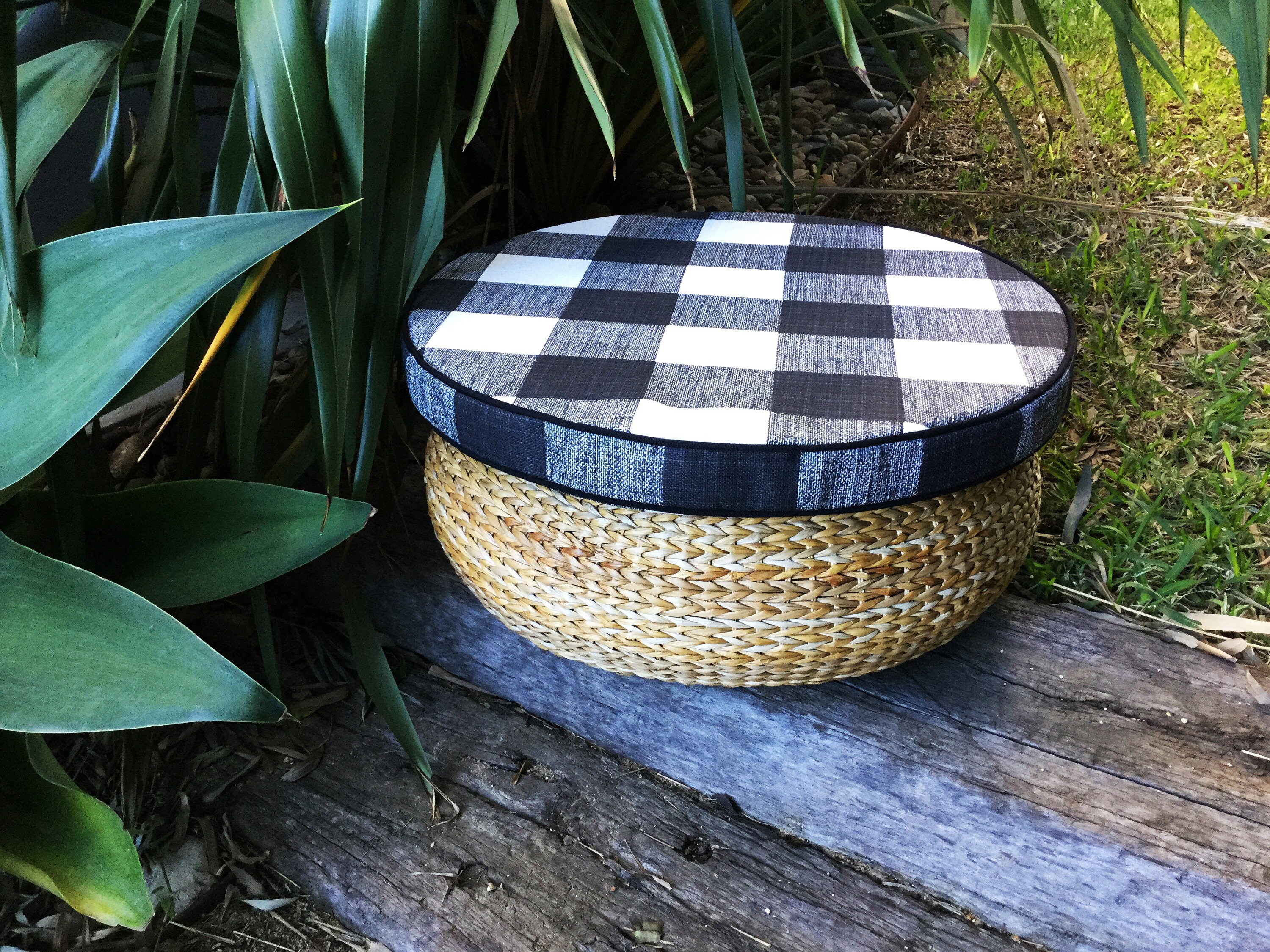 Chair Pads Round Seat Pads Custom Made Outdoor Pillows Check Etsy