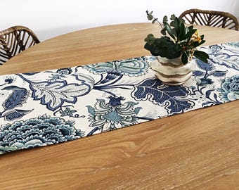 Floral Linen Table Runner: Hampton's Coastal Decor
