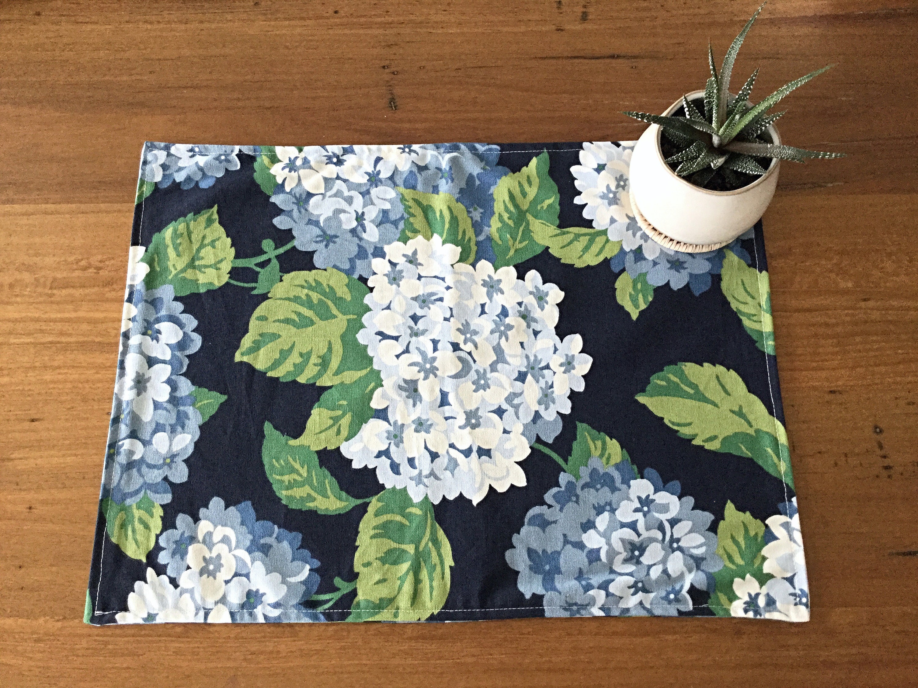 Placemats Hampton's Style Decor Set of 2 Placemats Blue Etsy