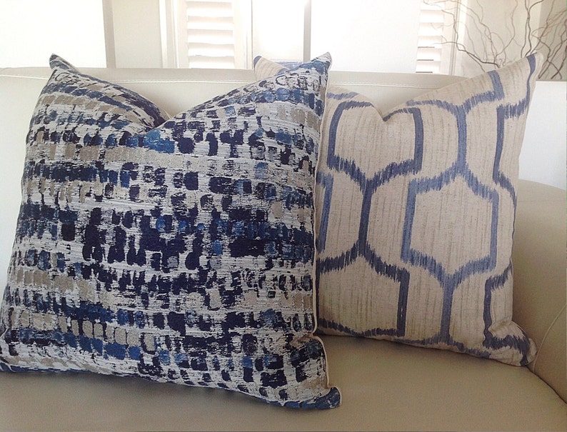 Cushions Pillows Blue Cushions Grey Covers Modern Urban Etsy