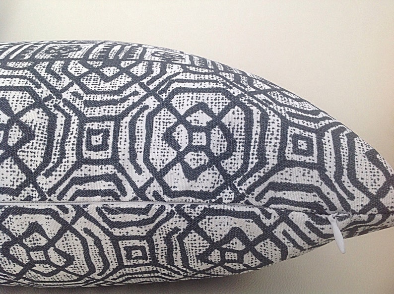 Tribal Cushions, Tribal Pillows Aztec Charcoal Black, Cobalt Blue, Seafoam, Coral Cushion Cover, Pillows image 2