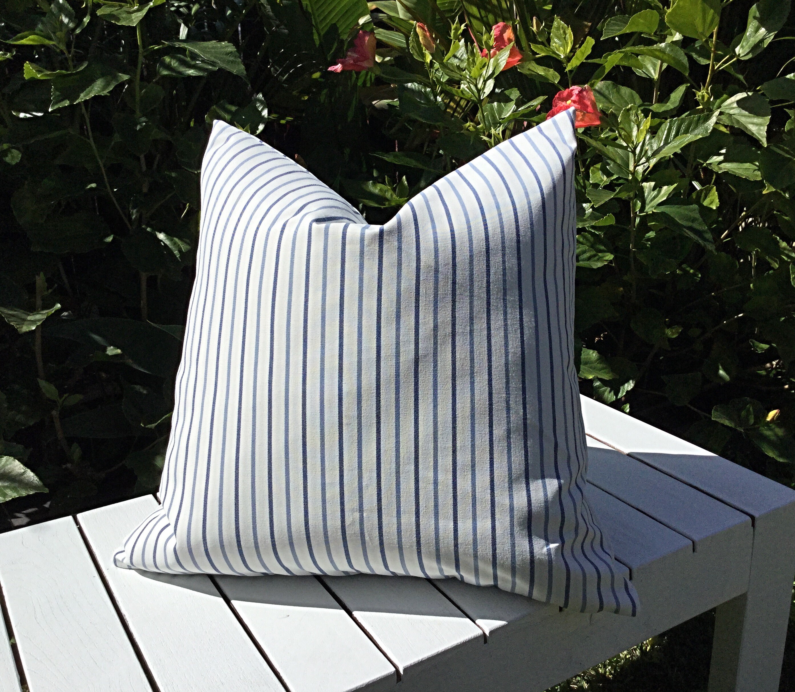 Hamptons Outdoor Cushions Navy Blue and White Outdoor Etsy UK