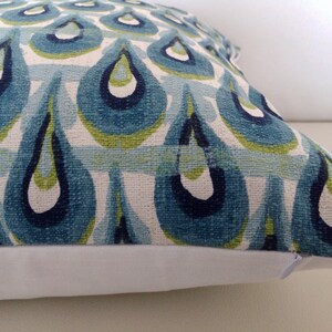 Teal Blue Raindrop Cushion Cover: Modern Coastal Pillow image 4
