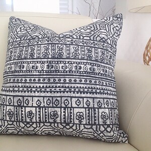 Tribal Cushions, Tribal Pillows Aztec Charcoal Black, Cobalt Blue, Seafoam, Coral Cushion Cover, Pillows image 1