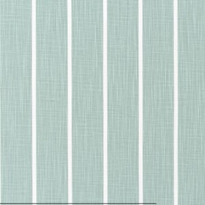 May include: A light blue fabric with white vertical stripes. The fabric has a subtle textured pattern.