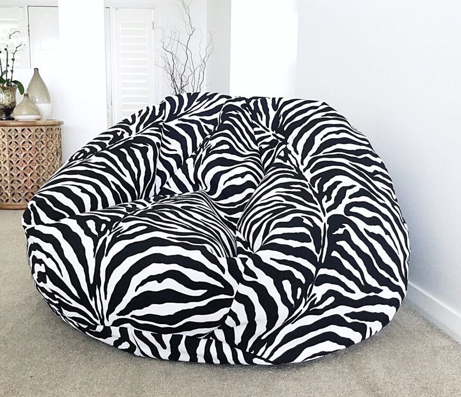 Bean Bag Zebra Bean Bag Cover Black and White Bean Bag. Etsy