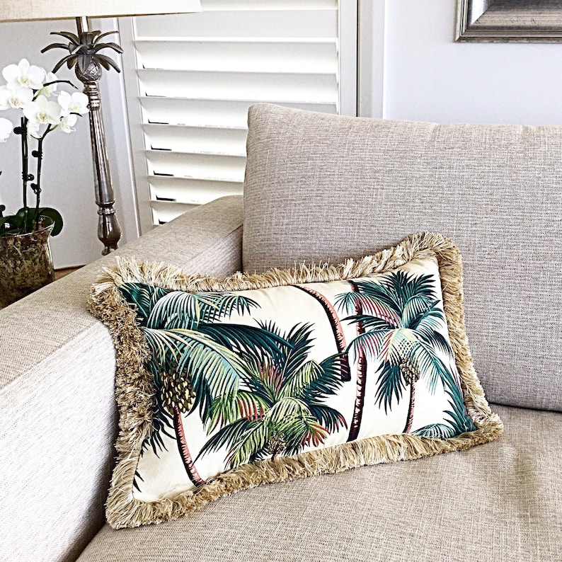 Hawaiian Cushion Covers Tropical Palms Pillows Beach Covers. Etsy
