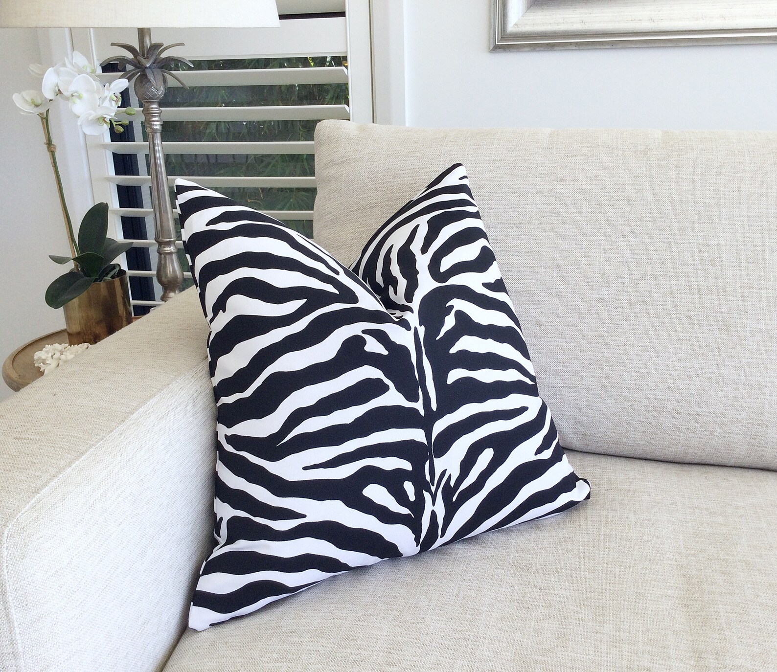 Zebra Print Cushion Black and White Animal Print Cushion Etsy Australia