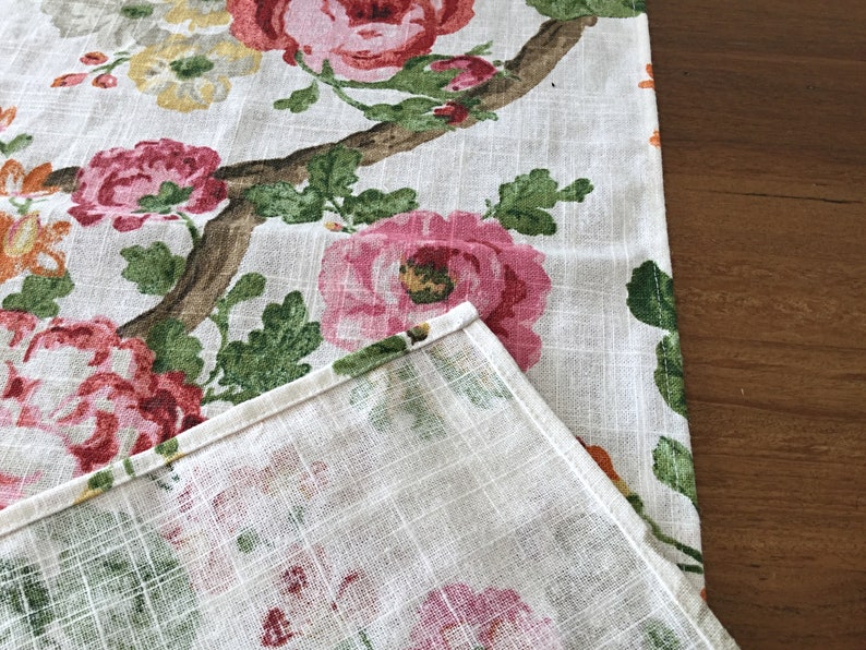 Hamptons Style Table Runner Floral Linen Table Runner. Home Etsy