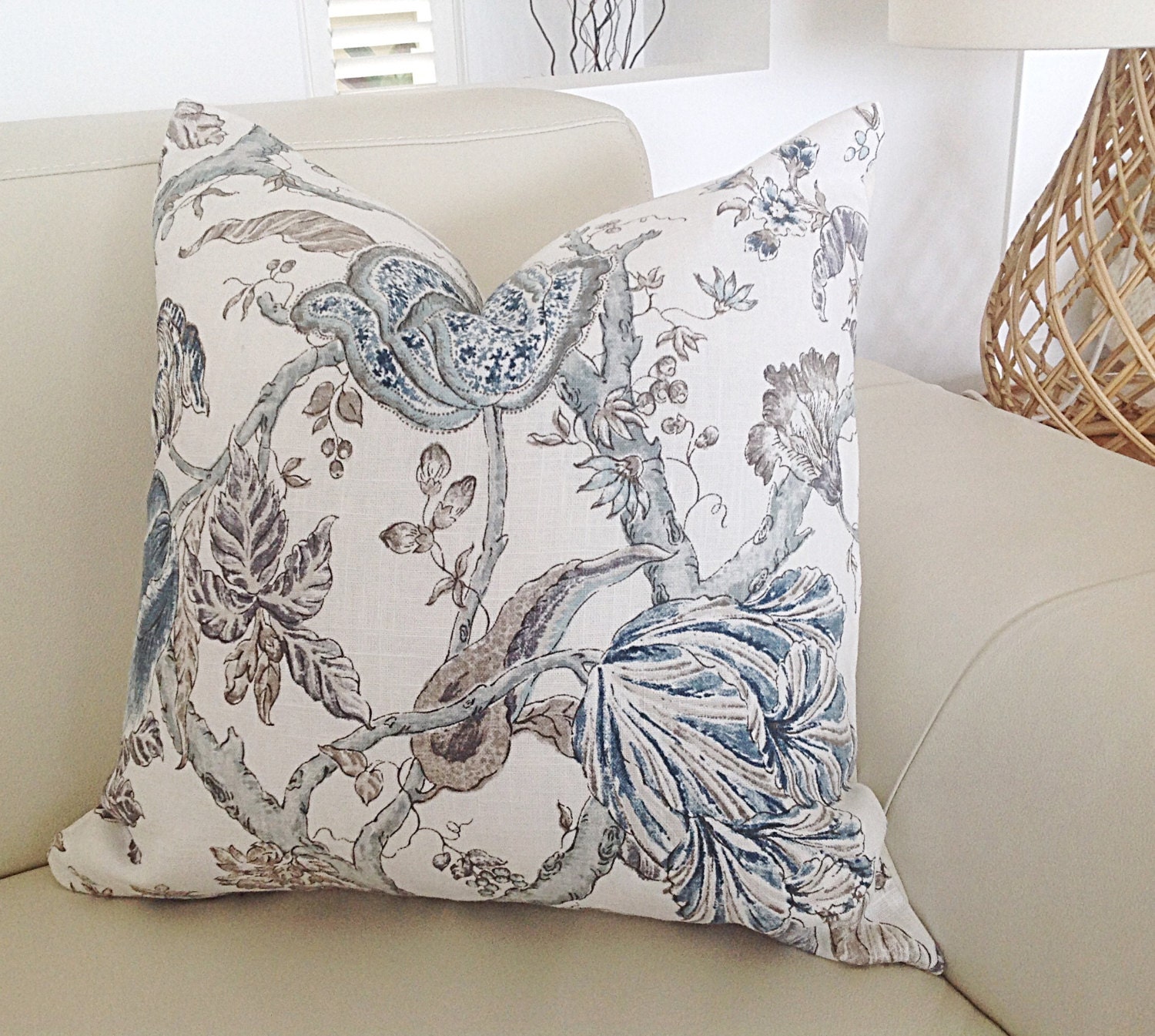 Hampton's Style Cushions Bronte Cushion Cover Ivory Teal Etsy Australia