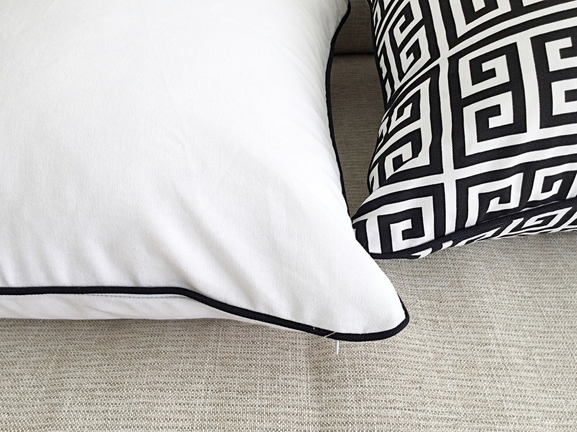 Black and White Cushion Covers 9.3oz White Canvas Scatter Etsy