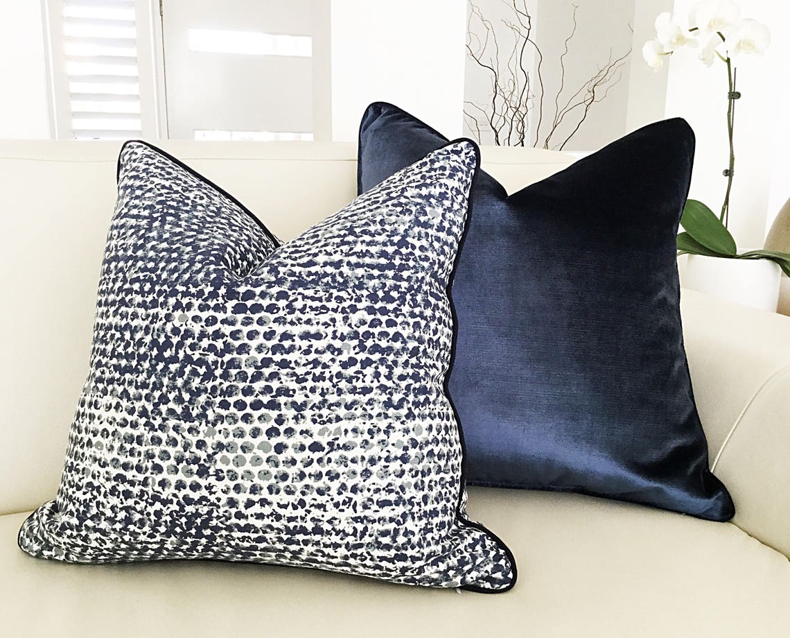 ON SALE Cushions Navy Cushion Cover Navy Pillows Blue and Etsy