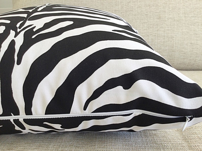 Zebra Print Cushion Black and White Animal Print Cushion Etsy Australia