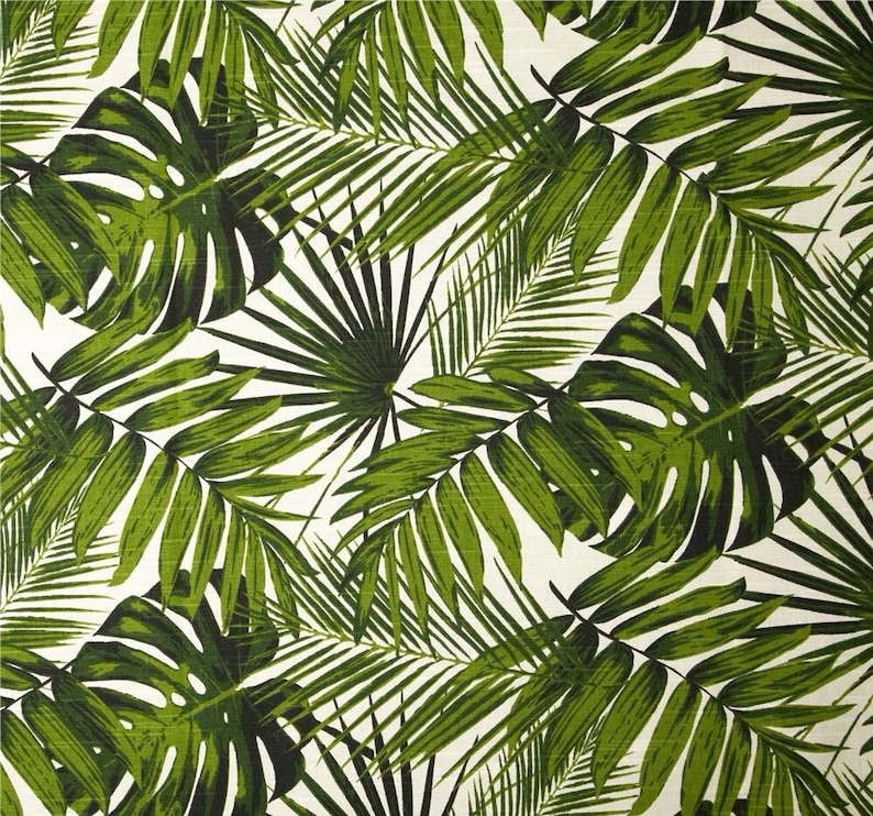 Palm Leaves Tropical Table Runner Coastal Classic. Vintage Hawaiian Style. Botanicals Beach House Decor. Retro Tropical image 2