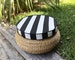 Chair Pads, Round Seat Pads, Custom Made Outdoor Pillows Striped Chair Pad, Black and White Chair Pads 