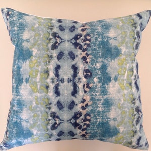 Teal Blue Raindrop Cushion Cover: Modern Coastal Pillow image 3