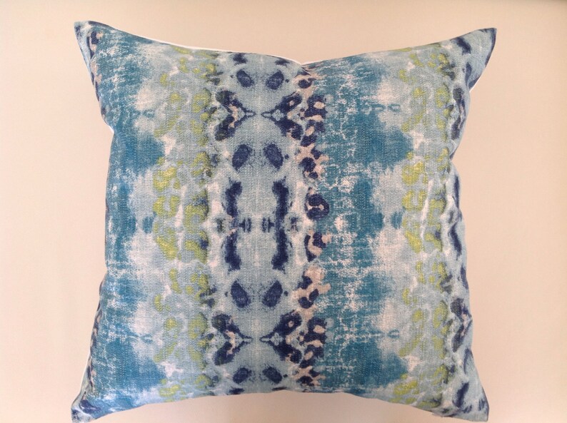 Teal Blue Raindrop Cushion Cover: Modern Coastal Pillow image 3