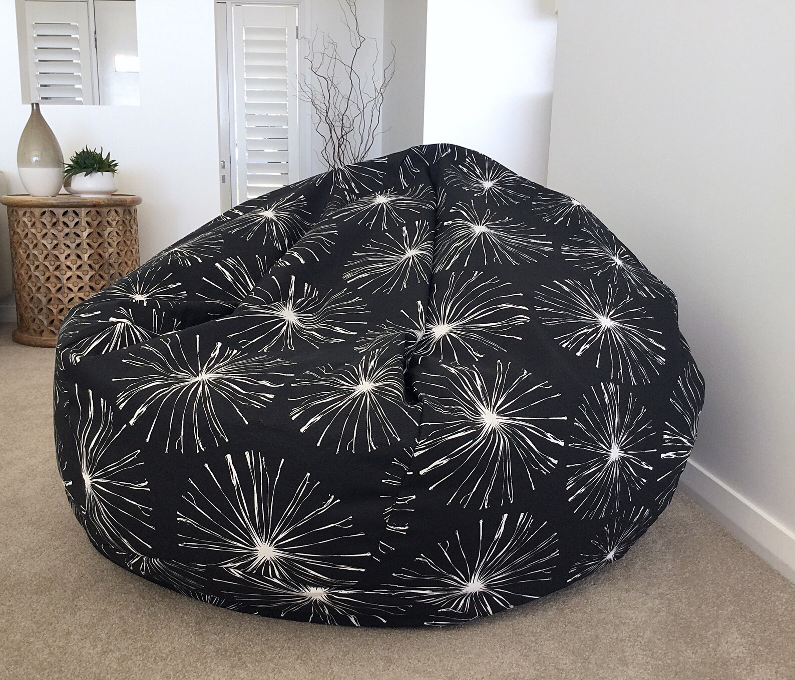 Beanbag Black and White Sparks Bean Bag Kids Bean Bag Bean Etsy