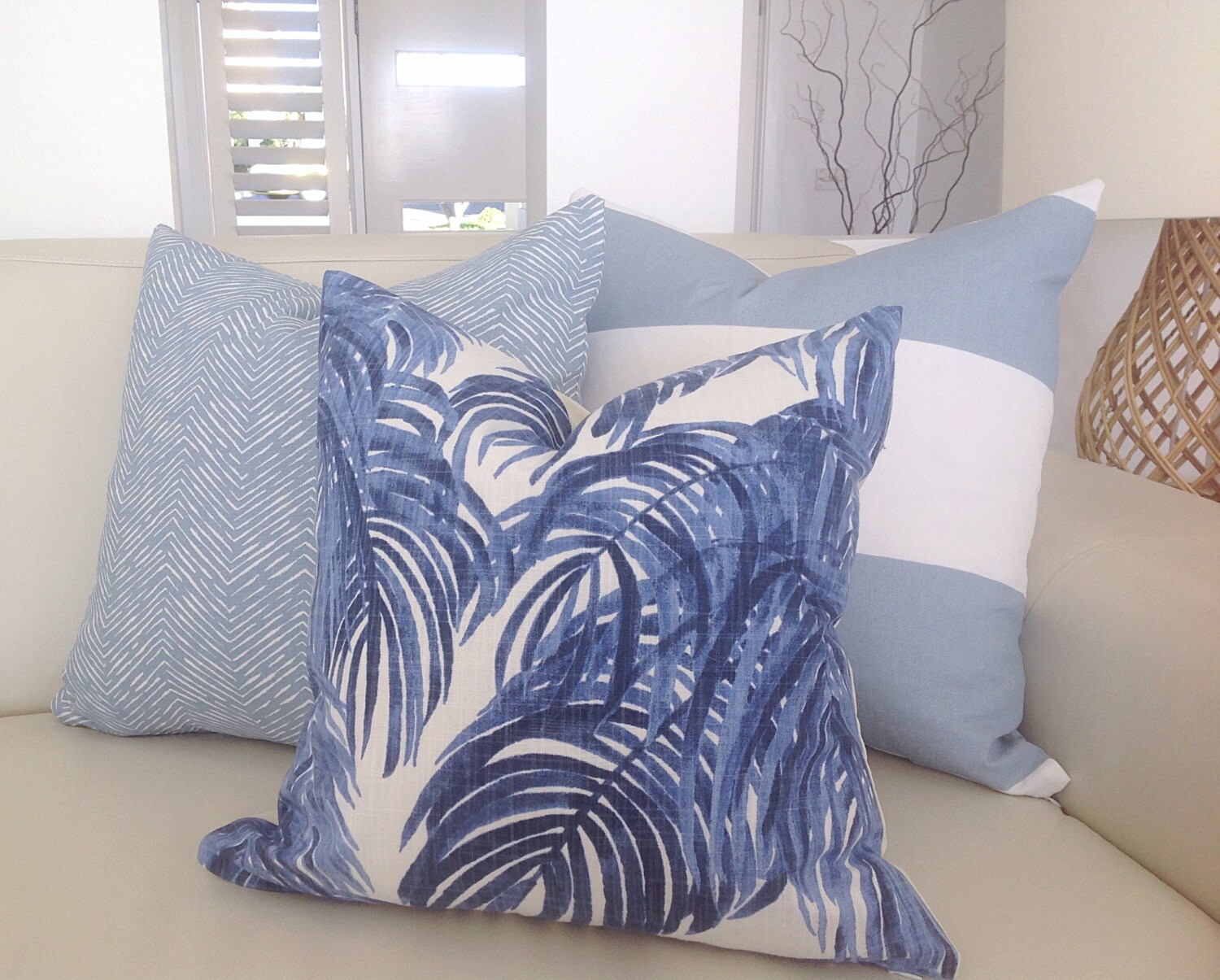 Coastal Cushions Coastal Pillows Set of 3 Beachside Style