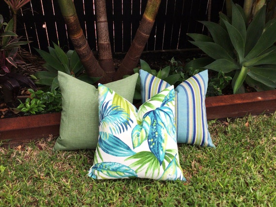 Outdoor Cushions Tropical Outdoor Cushion Covers Aqua Seneca
