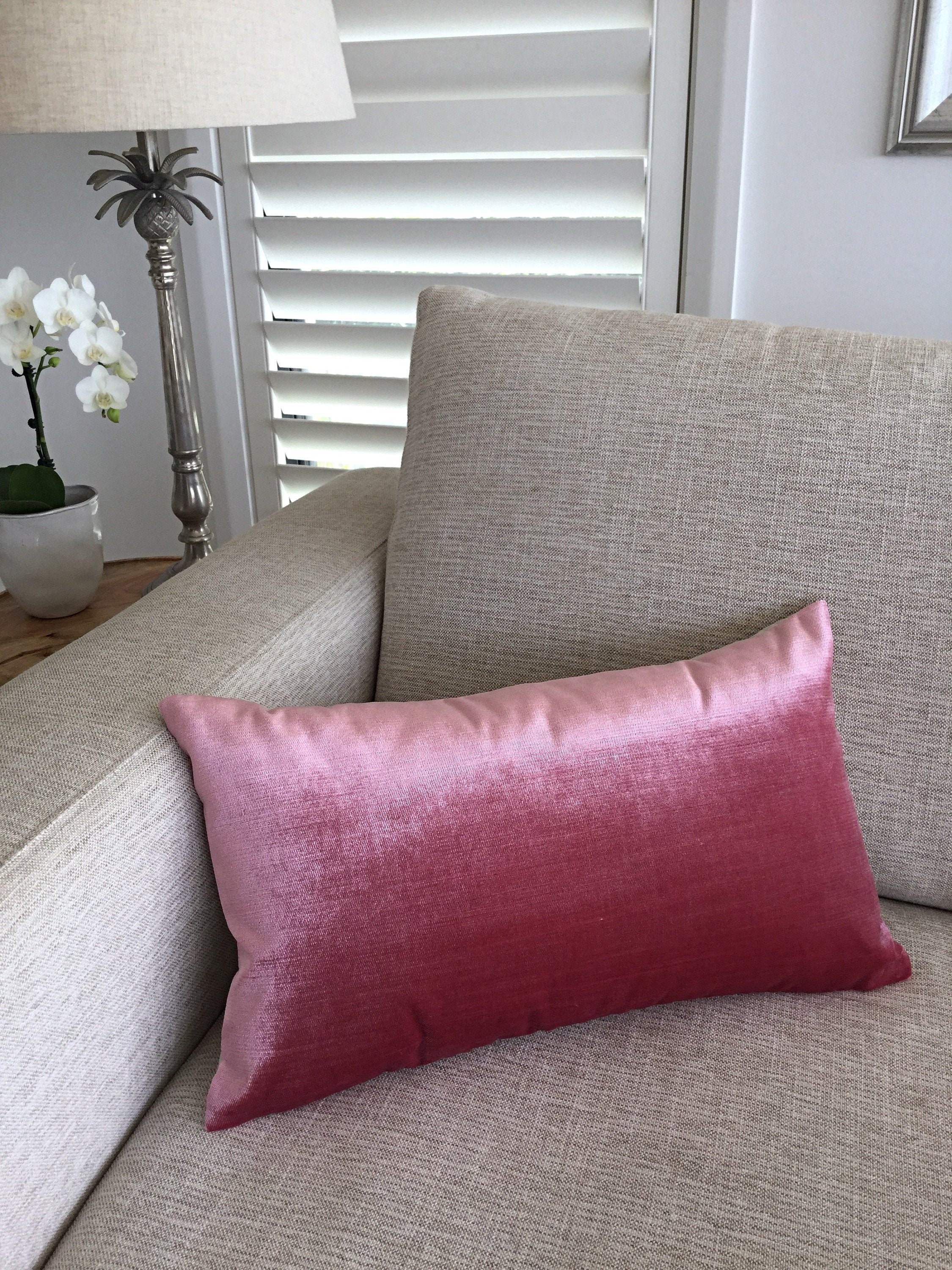 pink velour cushions
