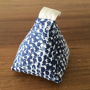 Doorstop, Coastal Decor, Vintage Indigo Fabric. Navy Blue decor. Zoey Vintage Indigo Blue