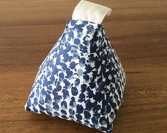 Doorstop, Coastal Decor, Vintage Indigo Fabric. Navy Blue decor. Zoey Vintage Indigo Blue