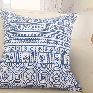 Tribal Cushions, Tribal Pillows Aztec Charcoal Black, Cobalt Blue, Seafoam, Coral Cushion Cover, Pillows image 3