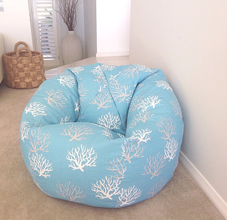 Bean Bag Coastal Style Turquoise Kids & Adults Bean Bag Cover Etsy