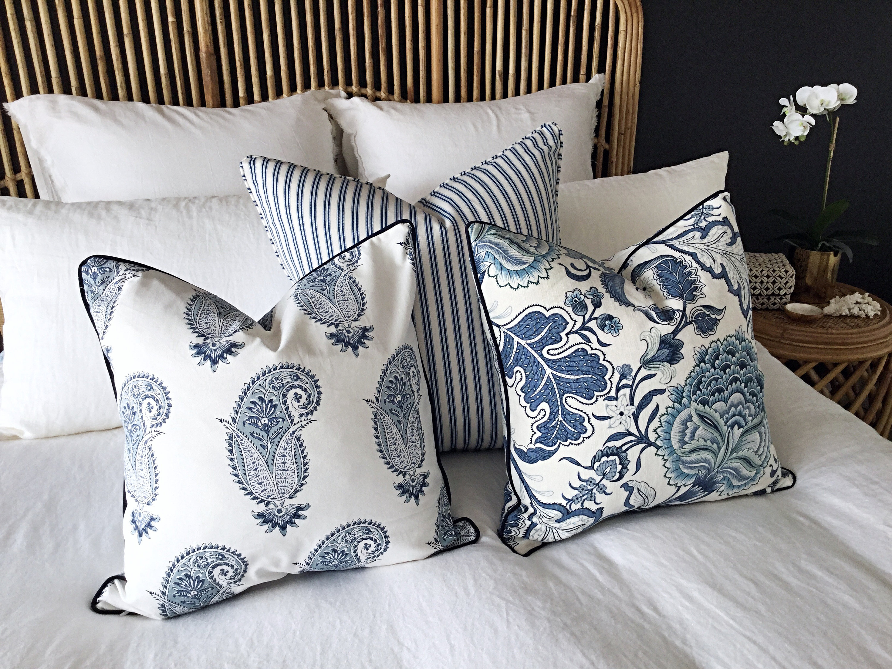 Hamptons Style Cushions Linen Cushions Jacobean Pillows Etsy Australia