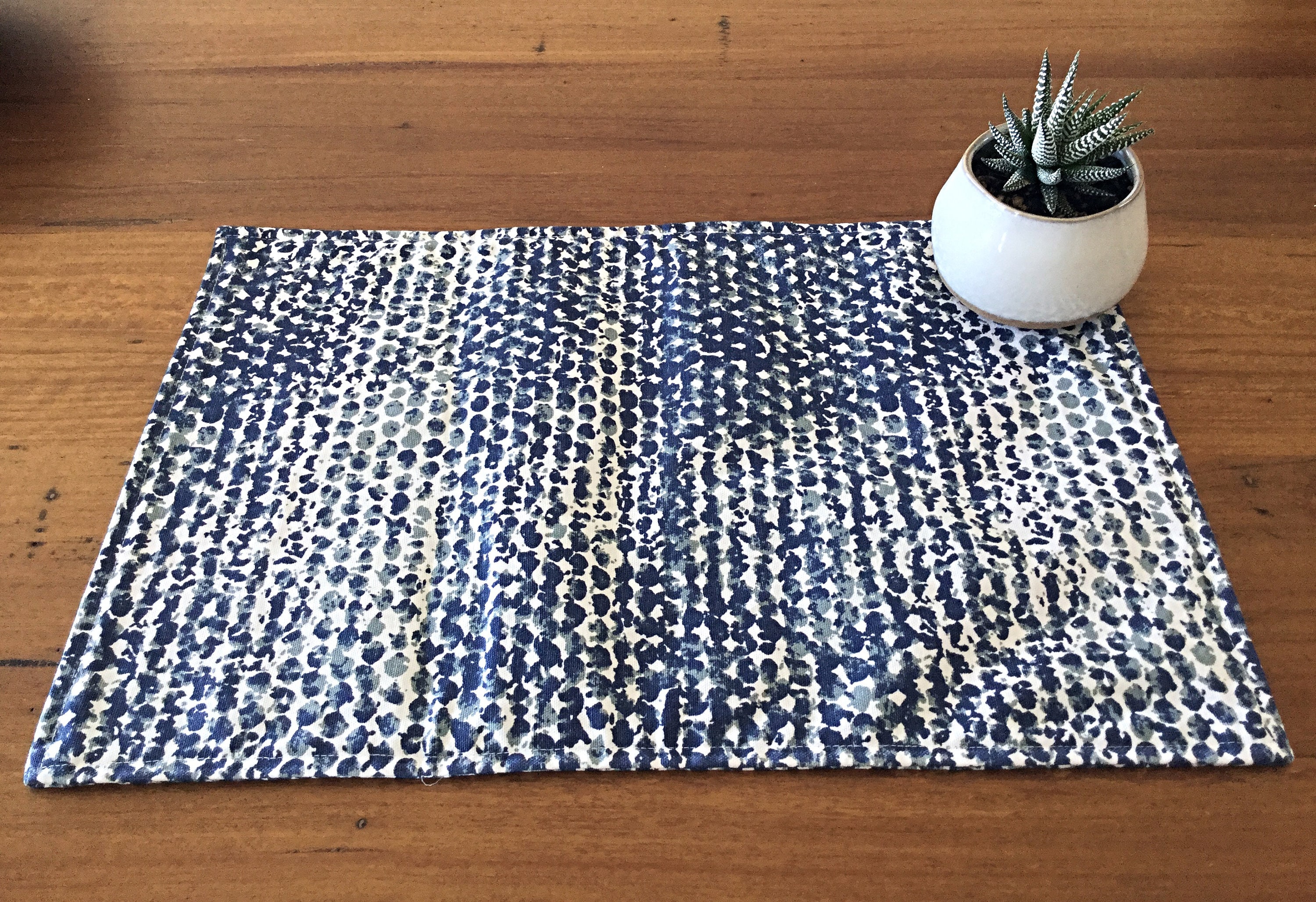 Placemats Vintage Indigo Coastal Placemats Set of 2 Blue Etsy