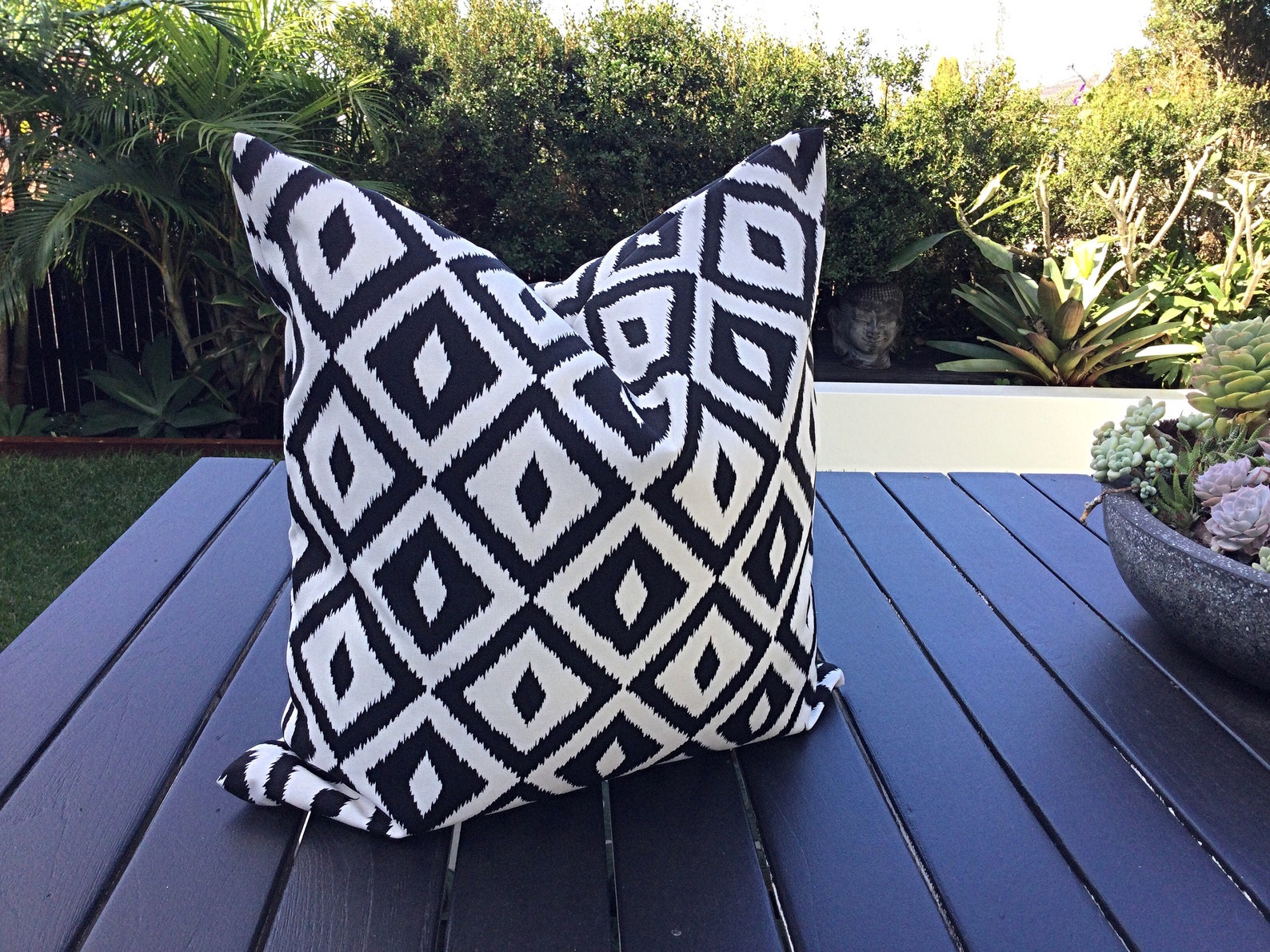 Outdoor Cushions Black and White Outdoor Cushions Black Etsy