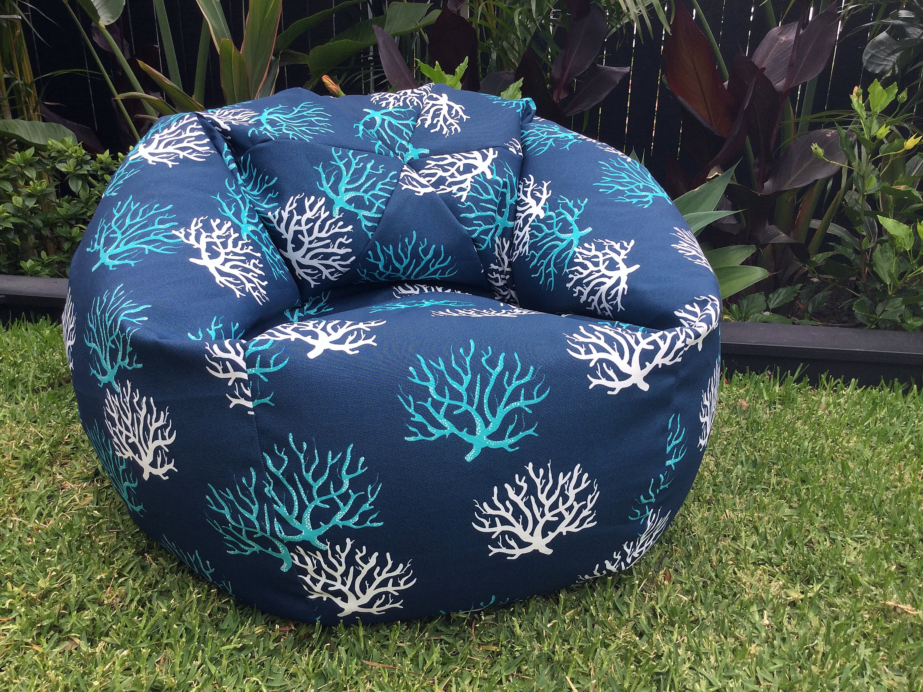 Outdoor Bean Bag Coastal Style Coral Indoor/outdoor Bean Bag Etsy