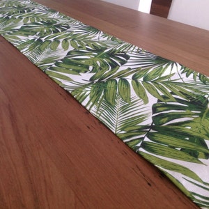 Palm Leaves Tropical Table Runner Coastal Classic. Vintage Hawaiian Style. Botanicals Beach House Decor. Retro Tropical image 4