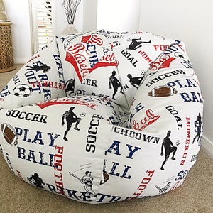 Bean Bag Cover, Boy's Sports Red, Blue Baseball, Football, Soccer Kids Bean Bag cover, Children's Bean Bag cover. Item is cover only