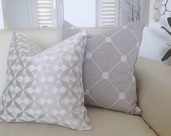 Silver Grey Cushion Covers, Grey  Pillows, Cushion Cover, Grey Cushions, Fanfare Modern Scatter cushions, Throw, Toss Pillows